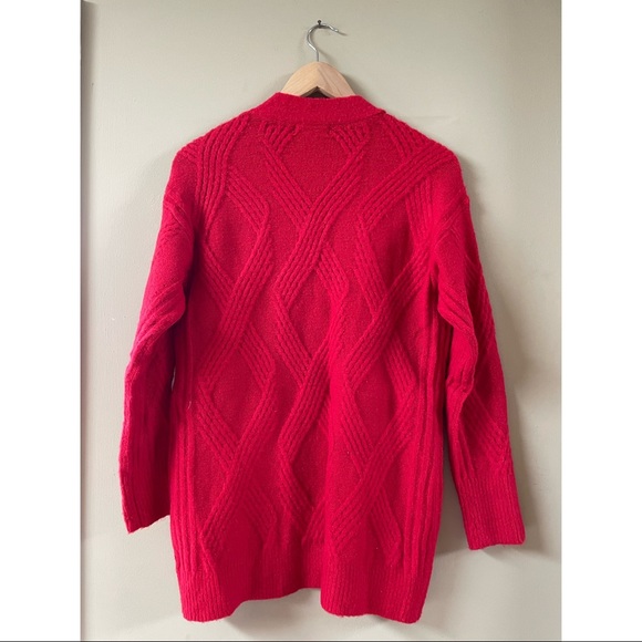 Like new ~ Soft and Red knit cardigan sweater - Picture 2 of 5